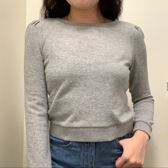 Forever 21 Ruffled Shoulder Crewneck - Grey - Picture 2 of 4